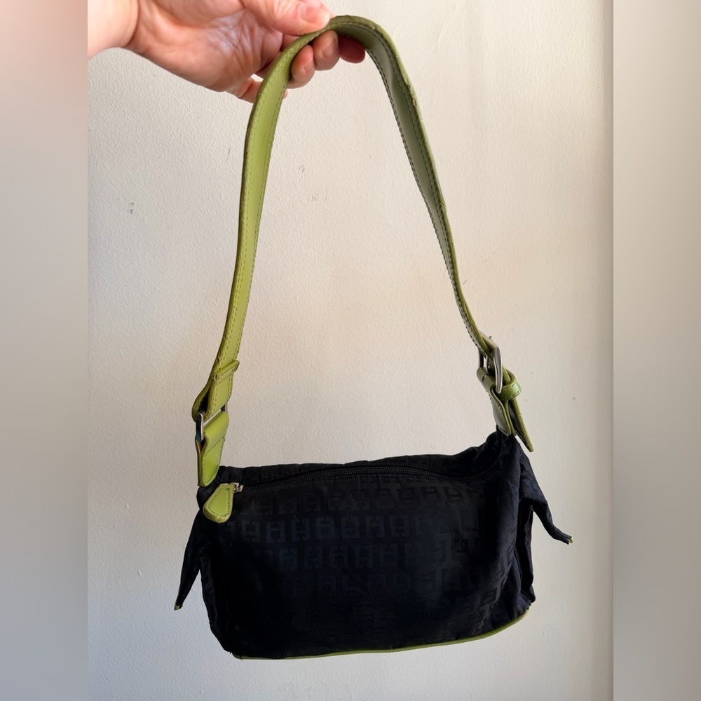 2k Chateau Black Monogram Belt Bag with Olive Strap (Baguette inspo) - Picture 2 of 14